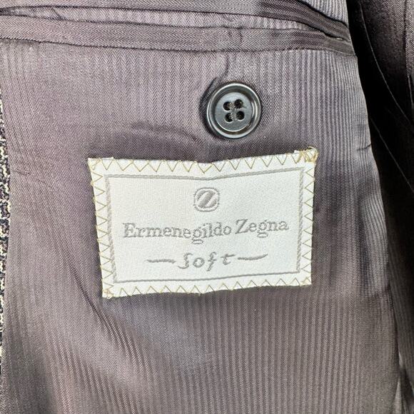 Vintage Ermenegildo Zegna Soft Blazer 3 Button Sport Coat Jacket Wool Blend 41R - Picture 10 of 12